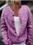 Women Casual Spring/Fall 3D Printing Holiday Loose Cardigan