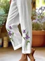 Women's  H-Line Baggy Pants Daily Going Out Pants White Casual Printing Floral Spring/Fall Pants