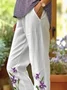 Women's  H-Line Baggy Pants Daily Going Out Pants White Casual Printing Floral Spring/Fall Pants