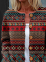 Geometric Loose Knitted Casual Cardigan