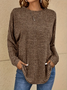 Women's Long Sleeve T-shirt Spring/Fall Brown Abstract Printing Jersey Crew Neck Daily Going Out Casual Top