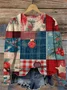 Loose Casual Multicolor Block Crew Neck Sweatshirt