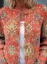 Women's Retro Ethnic Totem Art Print Buttoned Cardigan Sweater