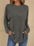Women's Long Sleeve T-shirt Spring/Fall Brown Abstract Printing Jersey Crew Neck Daily Going Out Casual Top
