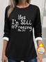 Women's Thickened Pullover Lettering Casual Comfort Long Sleeve Round Neck Regular Top