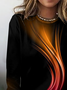 Geometric Crew Neck Cotton Vintage T-Shirt