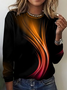 Geometric Crew Neck Cotton Vintage T-Shirt