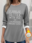 Women's Thickened Pullover Casual Comfort Long Sleeve Round Neck Regular Top
