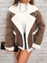 Fashion lapel plush jacket winter warm casual coat Quilted iacket