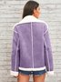 Fashion lapel plush jacket winter warm casual coat Quilted iacket