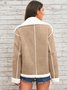 Fashion lapel plush jacket winter warm casual coat Quilted iacket
