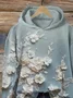 Women's Floral Print Casual Long Sleeve Hoodie