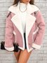 Fashion lapel plush jacket winter warm casual coat Quilted iacket