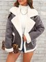 Fashion lapel plush jacket winter warm casual coat Quilted iacket
