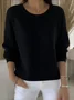 Women Plain Spring/Fall Cotton Daily Fit Sweaters