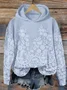 Women's Floral Print Casual Long Sleeve Hoodie
