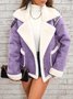 Fashion lapel plush jacket winter warm casual coat Quilted iacket