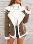 Fashion lapel plush jacket winter warm casual coat Quilted iacket