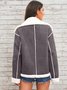 Fashion lapel plush jacket winter warm casual coat Quilted iacket