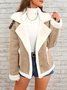 Fashion lapel plush jacket winter warm casual coat Quilted iacket