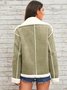 Fashion lapel plush jacket winter warm casual coat Quilted iacket