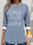 Women's Thickened Pullover Casual Comfort Long Sleeve Round Neck Regular Top