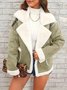 Fashion lapel plush jacket winter warm casual coat Quilted iacket
