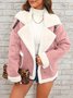 Fashion lapel plush jacket winter warm casual coat Quilted iacket