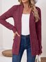 Basic Loose Autumn And Winter New Solid Color Cashmere Long-sleeved Bottoming Cardigan Knitted Cardigan