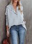 Simple V-neck Hooded Multi-color Bat Sleeve Sweatshirt Loose Thread Stitching Sweatshirt