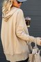 Simple V-neck Hooded Multi-color Bat Sleeve Sweatshirt Loose Thread Stitching Sweatshirt