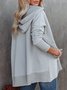 Simple V-neck Hooded Multi-color Bat Sleeve Sweatshirt Loose Thread Stitching Sweatshirt