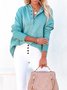 Simple V-neck Hooded Multi-color Bat Sleeve Sweatshirt Loose Thread Stitching Sweatshirt