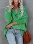 Simple V-neck Hooded Multi-color Bat Sleeve Sweatshirt Loose Thread Stitching Sweatshirt