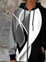 Women's Line Art Hooded Jacket Casual Comfort Regular Sweatshirt