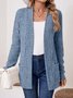 Basic Loose Autumn And Winter New Solid Color Cashmere Long-sleeved Bottoming Cardigan Knitted Cardigan