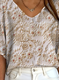 Women's Ribbed T-Shirt Casual Comfort 3/4 Sleeves Regular Top