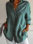 Women's Long Sleeve Shirt Spring/Fall Purple Plain Buckle Shirt Collar Regular Sleeve Daily Going Out Casual Top