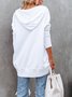 Simple V-neck Hooded Multi-color Bat Sleeve Sweatshirt Loose Thread Stitching Sweatshirt