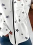 Women's Star Pattern Hooded Jacket Casual Comfort Regular Sweatshirt