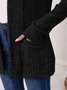 Basic Loose Autumn And Winter New Solid Color Cashmere Long-sleeved Bottoming Cardigan Knitted Cardigan