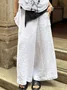Casual Plain Fashion Wide Leg Pants