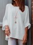 Casual Plain Crew Neck Blouse