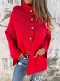 Casual Plain Stand Collar Jacket