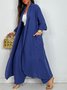 Casual Plain Two-Piece Set Coat With Pants