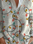 Women's Christmas Pattern V-Neck Cardigan Casual Comfort Regular Sweatshirt Jacket