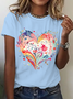 Watercolor Heart Print T-Shirt