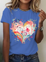 Watercolor Heart Print T-Shirt