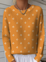 Women's Autumn Pattern Crewneck Sweater Casual Comfort Regular Pullover Sweatshirt