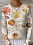 Women's Autumn Pattern Crewneck Sweater Casual Comfort Regular Pullover Sweatshirt